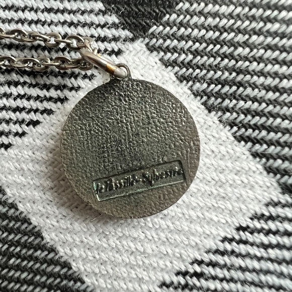 Vintage De Passille Sylvestre Silver Chain Art Deco Design Necklace Jewelry - Picture 5 of 8